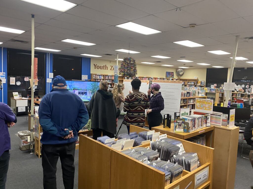 Community at public meeting