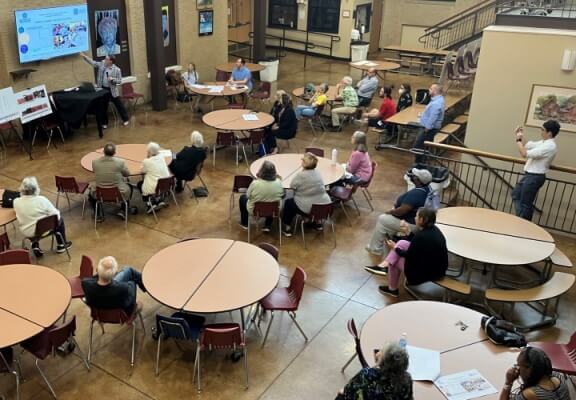 Community at public meeting
