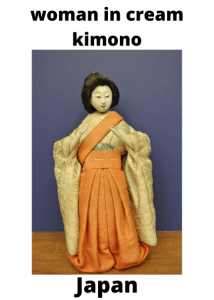 Japan Woman In Cream Kimono