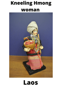Laos Kneeling Hmong Woman