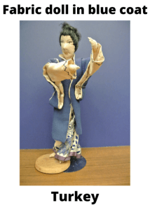 Turkey Fabric Doll In Blue Coat