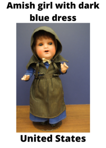 United States Amish Girl With Dark Blue Dress